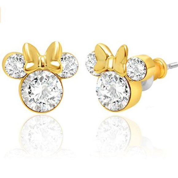 Minnie Mouse Crystal Birthstone Stud Earrings